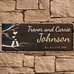 Couple's Personalized Free as Birds Wooden Sign