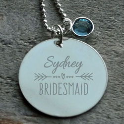 Bridesmaid's Personalized Thank You Necklace