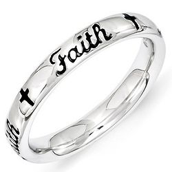 Sterling Silver Chastity Faith Ring