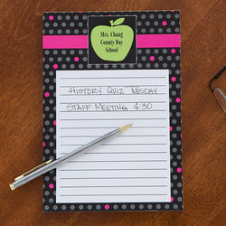 Teacher's Green Apple Personalized Notepad