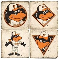 Baltimore Orioles Mascot Italian Marble Coasters