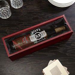 Personalized Marquee Wooden Box for Liquor Bottles