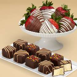 9 Autumn Cheesecake Bites & 6 Swizzled Strawberries Gift Box