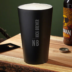 Calvin Stainless Steel Personalized Pint Glass