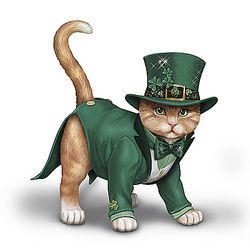Blake Jensen Feline Lucky Irish-Themed Cat Figurine