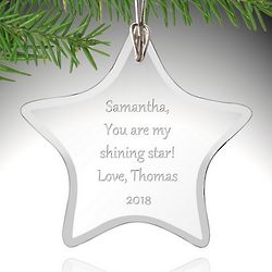 Personalized Glass Star Ornament