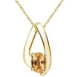 Citrine Loop Pendant Necklace in 10K Yellow Gold