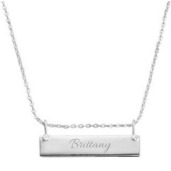 Sterling Silver ID Bar Necklace