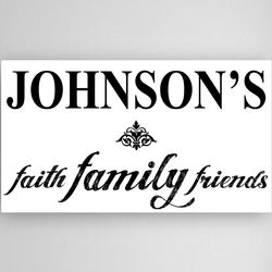 Personalized Faith Family and Friends Canvas Sign