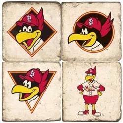 St. Louis Cardinals Mascot Italian Marble Coasters