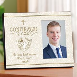 Personalized Confirmed in Christ Cross and Dove Picture Frame