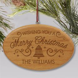 Personalized Wishing You a Merry Christmas Ornament