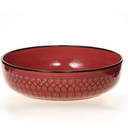 Tunisian Bordeaux Ceramic Serving Bowl