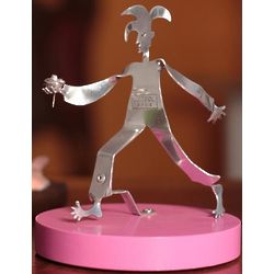 Harlequin Delivering Love Recycled Aluminum Statuette