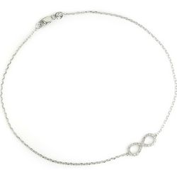 Infinity Diamond Anklet in Sterling Silver