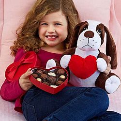 Sweet Puppy Stuffed Animal with Chocolates