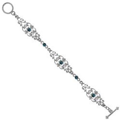 Downton Abbey Blue Sapphire Silver Toggle Bracelet