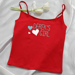 My Girl Personalized Women's Red Camisole