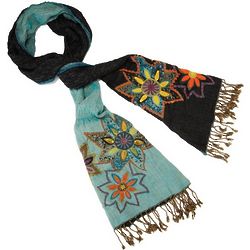 Hand-Embroidered Reversible Scarf
