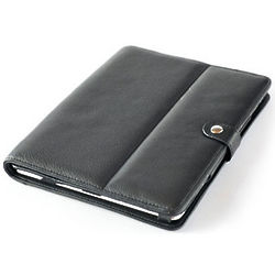 Cashmere iPad Holder in Fitted Black Leather