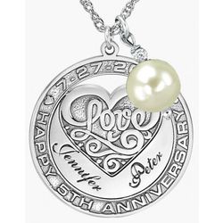 Personalized Love Pearl Anniversary Necklace