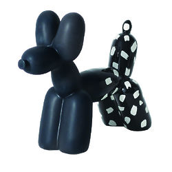 Big Top Ceramic Balloon Dog Bookend in Black and White