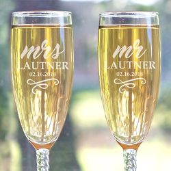 Personalized New Beginning Mr. and Mrs. Flutes