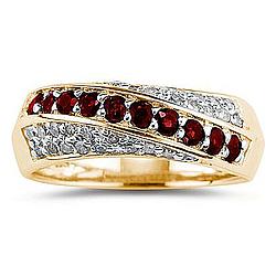 Ruby  and Diamond Ring 10k Yellow Gold