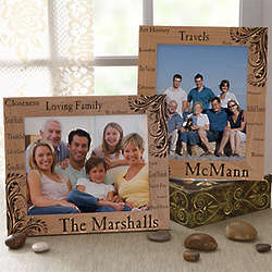 Family Pride Engraved Wood 8X10 Picture Frame