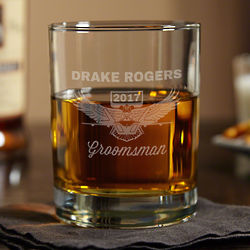 Personalized Wings Like Eagles Whiskey Glass