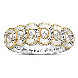 Love Surrounds Me Diamond Ring with Personalized Names