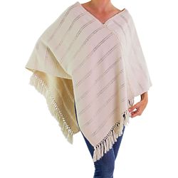 Ivory Ixchel Blessings Natural Cotton Poncho