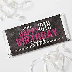 Personalized Vintage Age Birthday Candy Bar Wrappers