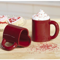 Red Heart Mug Set