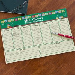 Teacher's Personalized Desk Pad Weekly Planner