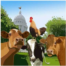 Cows on the Concourse Art Print