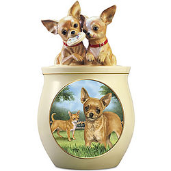 Chihuahua Art Ceramic Cookie Jar