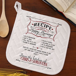 Personalized Recipe For a Happy Marriage Potholder