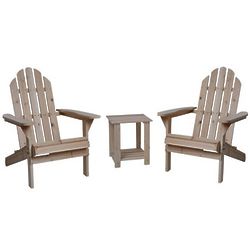Fir Wood Adirondack Chairs with Side Table