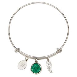 Personalized Sentiments of Faith Angel Wing Charm Bracelet