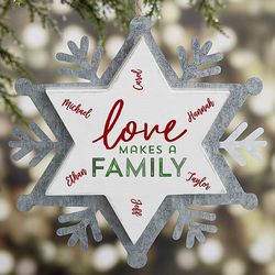 Love Makes a Family Personalized Galvanized Ornament