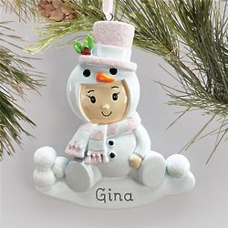 Personalized Baby Snowman Christmas Ornament