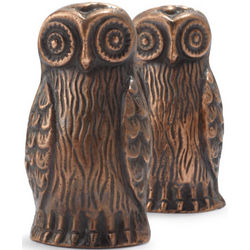 Bronzed Owl Salt and Pepper Shakers