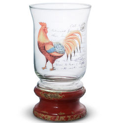 Rooster Rustic Hurricane Candle Holder