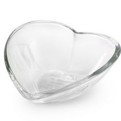 Heart Shaped Glass Serving Bowl