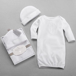 Baby Blessings Cotton Gown and Cap