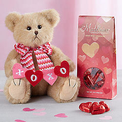 Bearington Valentine's Day Teddy Bear and Chocolates