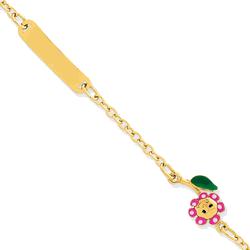 Children's Adjustable ID Bracelet with Flowers
