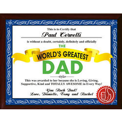 World's Greatest Dad Personalized Plaque