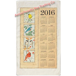 2016 Four Seasons Birds Calendar Kitchen Towel